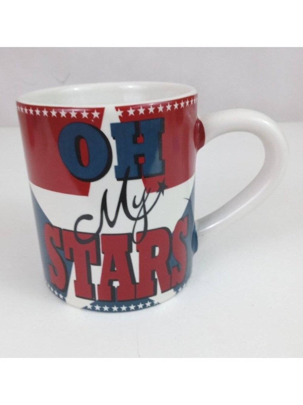 Cracker Barrel Oh My Stars Patriotic 4.25"x 3.75"  Coffee Cup Mug